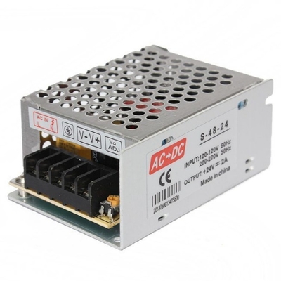 110V/220V Entrada 24V 2A 50W S-50-24 Fonte de alimentação de comutação para saída única de CCTV LED