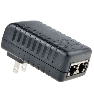 24V preto 1A Plug de parede POE Injetor Ethernet Adaptador IP Telefone Fonte de alimentação de câmera 24 V
