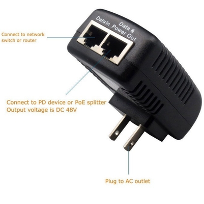 48V 0,5A Bloco de parede POE Injetor Ethernet Adaptador para IP Telefone/CCTV IP Câmara Fornecimento de energia EUA UE Reino Unido AU