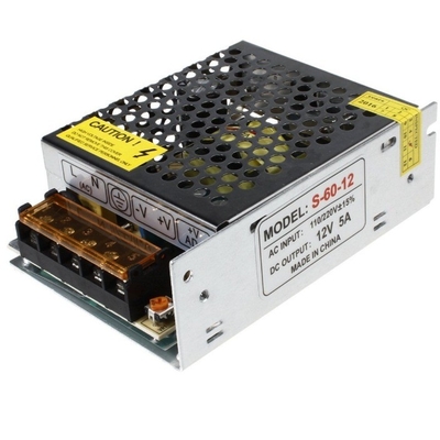 Proteção contra sobrevoltagem 110V/AC 220V DC 12V 5A Comutador de alimentação LED de 60W para tira LED