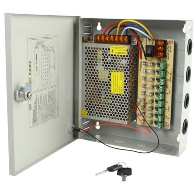Tipo de saída Cabine de distribuição de energia de distribuição de 12 V DC de 9 portas para CCTV