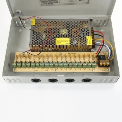 Caixa de alimentação de canal 12V 20A DC 18CH para saída de vigilância de segurança de câmaras de vigilância