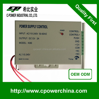 Fonte de alimentação de fechadura elétrica de alta tensão 12V 3A UPS para segurança / monitoramento / alarme