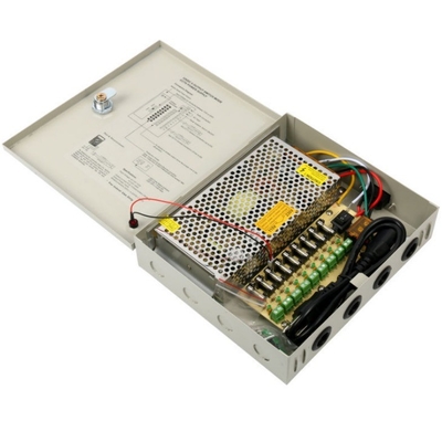 Caixa de alimentação compacta de 12v 10a 9 canais para câmera de circuito fechado (CCTV) Frequência de saída 50/60Hz