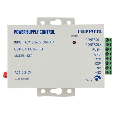 K80 AC 110-240V a DC12v 3A 36w Fornecimento de energia para o sistema de controlo de acesso à porta Potência de saída 1 50W