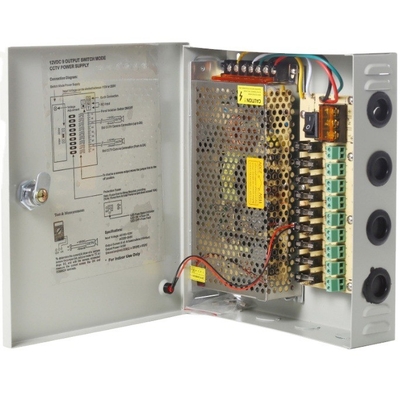 Fonte de alimentação de comutação de câmaras CCTV de alta frequência 12V 10A 120W 18ch com CE ROHS FCC