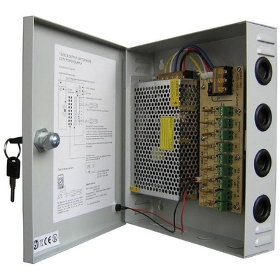 Proteja a sua propriedade com CCTV 9CH Câmera de segurança Caixa de alimentação DC 12V 15A 180w
