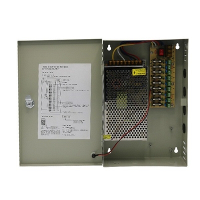 Output único cinza 9 portas 20A 12V DC Switching Power Supply Distribuição Box C-Power