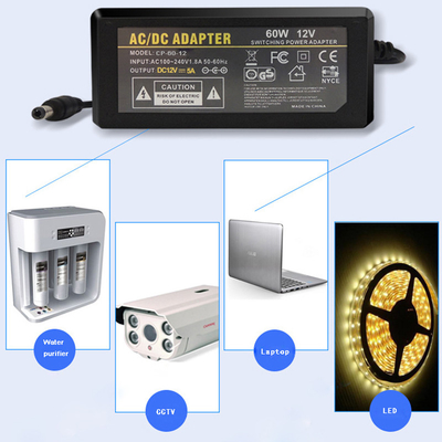 Melhor escolha Fornecimento de energia AC DC de 60W com 220V Voltagem de entrada 12V 3A/4A 24V 2A/3A 12V 5A