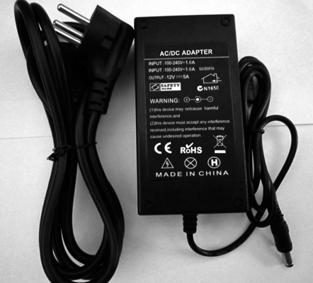 12v 5a DC Switching AC DC Adaptador de Energia Grátis de Envio 1000pcs Tipo de saída única