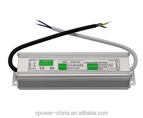12V/24V LED Light Strip Power Supply IP67 resistente à água 45W LED Driver Tensão constante