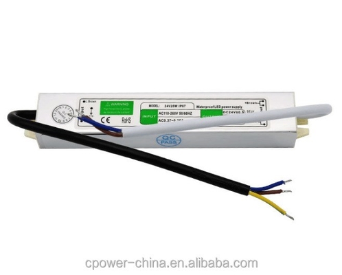 Adaptador de transformador do condutor de alimentação LED de 20 W para faixa LED IP67 à prova d'água 12V 24V