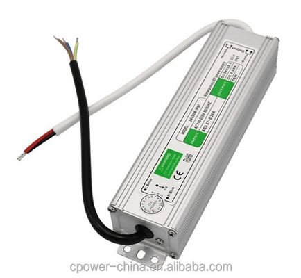 Silver White 24v DC Waterproof Electronic 50W LED Driver 100w 25w Transformador de alimentação IP67
