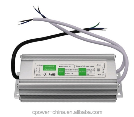 Transformador de fonte de alimentação LED à prova d'água 80W 45W 50W 60W 100W 120W DC12V/24V IP67/IP66