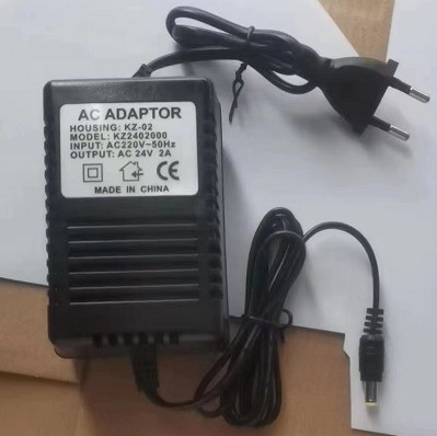 Transformador de energia elétrica linear de fase única AC a AC 24V 2A com tomada de corrente contínua 5.5*2.1