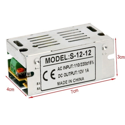 12V 1A 12W Fornecimento de energia para CCTV LED Frequência de saída 50/60Hz Eletrónica LED CCEV
