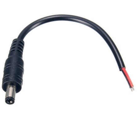5.5*2.1mm Conector de tomada de energia DC masculino Despojado Fêmea fim CCTV PSU cabo Pigtail 12V