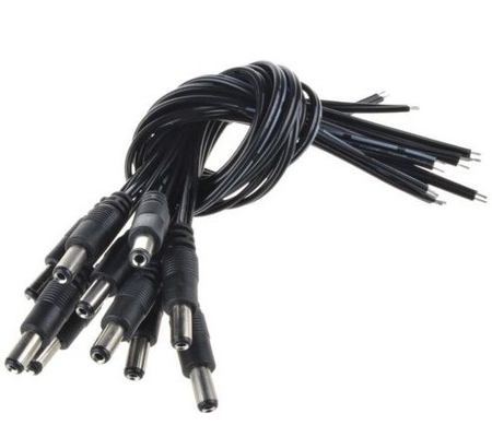 12V DC Power Pigtail Male 5.5*2.1mm Cable Plug Wire para Câmera de Vigilância em Cores Negras