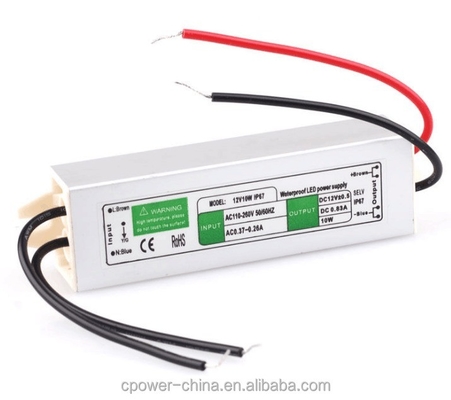 Fonte de alimentação LED à prova d'água de 10 W para faixa LED 24 V Tipo de saída única 86% de eficiência