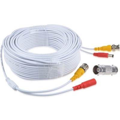 DVR CCTV Wire de vigilância Branco cabo de alimentação de vídeo BNC com conector macho coaxial BNC