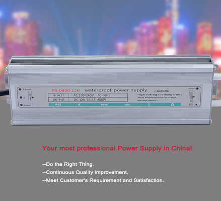 400W 12V 33.3A DC Waterproof LED Power Supply IP67 Faixa de regulação da linha nominal ±0.5max