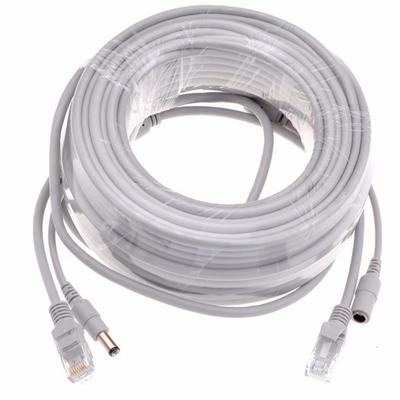 3/5/10/15/20/30M 50m Gray CAT5/CAT-5e Ethernet RJ45 DC Power CCTV Network Lan Cable para câmera POE