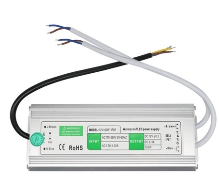 C-Power Prata DC à prova d'água 12V 8.3A 10W 30W 50W 100W 120W 200W 300W IP67
