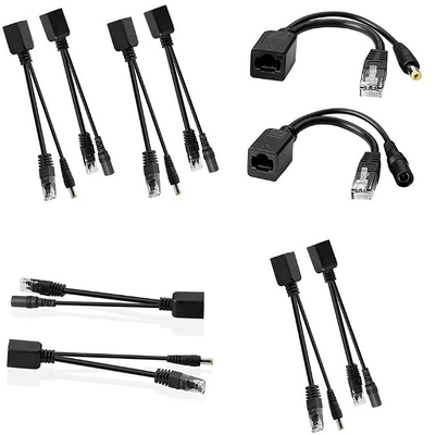 Câmera de vigilância de vídeo aprovada pelo CE POE Power Over Ethernet Splitter Cable 5.5x2.1mm DC RJ45 CAT6