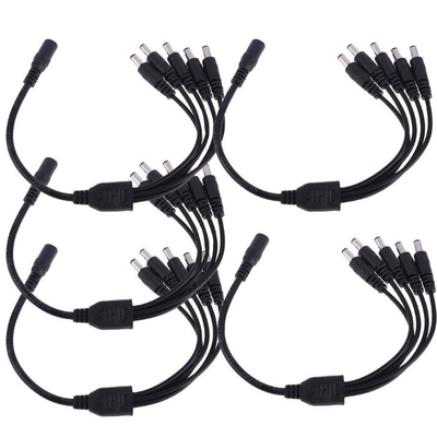 4 Pacote 5 Way Channel DC Power Splitter Cable para Câmera de Segurança CCTV Certificado CE