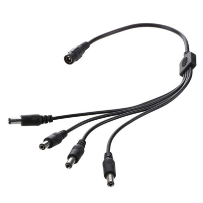 4 Pacote 5 Way Channel DC Power Splitter Cable para Câmera de Segurança CCTV Certificado CE