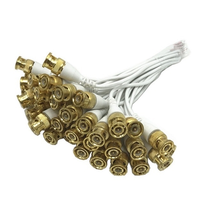 C-Power Metal Branco Conector BNC Cabo de extensão para CCTV Tipo de extremo masculino Despojado