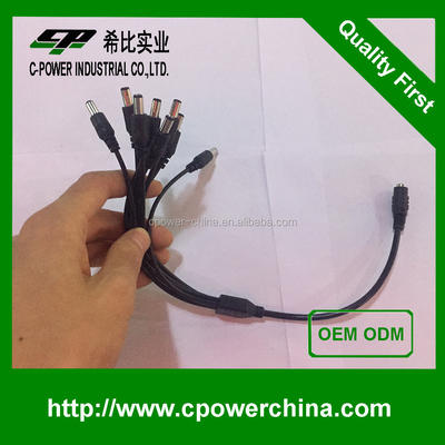 Fornecimento de energia 5.5*2.1 Conector CC com cabo de fio aberto e camisa de PVC multi-núcleo