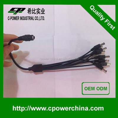 Fornecimento de energia 5.5*2.1 Conector CC com cabo de fio aberto e camisa de PVC multi-núcleo