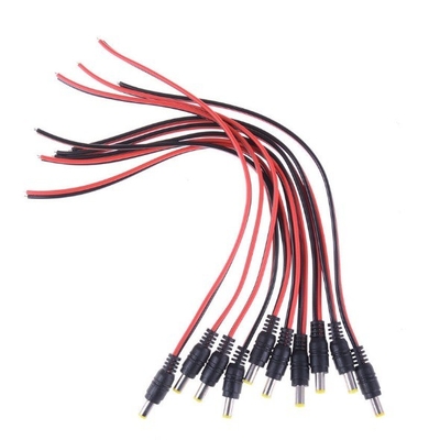 DC 5.5 * 2.5mm 5525 30cm Jack de energia masculino Plug cabo de cobre cabo de arame com IEC Tipo de extremidade feminina