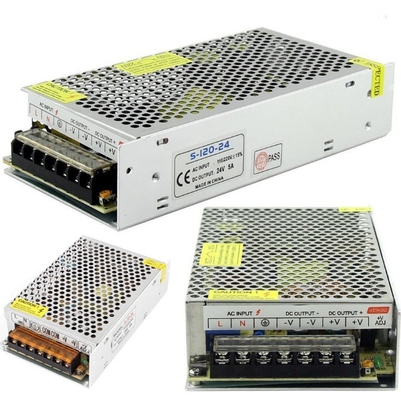 220V Voltagem de entrada Saída única 24V 5A 24 Volt Fornecimento de energia AC para comutação excepcional