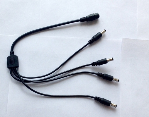 Copper 1 Female to 4 Male Power Supply Splitter Converter para DVR de câmaras de vigilância de vídeo 12V