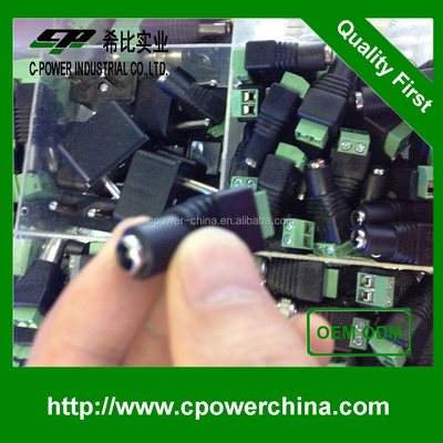 12V DC Power Jack Plug Preto f conector adaptador de energia 5,5 mm x 2,1 mm Certificado CE