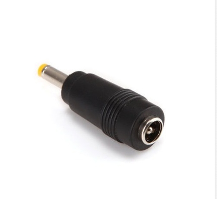 Adaptador preto para tomada de corrente contínua 5.5x1.7mm macho para 5.5x2.1mm conector jack feminino