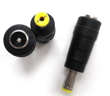 Adaptador preto para tomada de corrente contínua 5.5x1.7mm macho para 5.5x2.1mm conector jack feminino