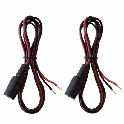 Núcleo de cobre 2.1 mm x 5.5 mm DC Jack feminino para abrir adaptador de fio nu para tensão 12V / 9V