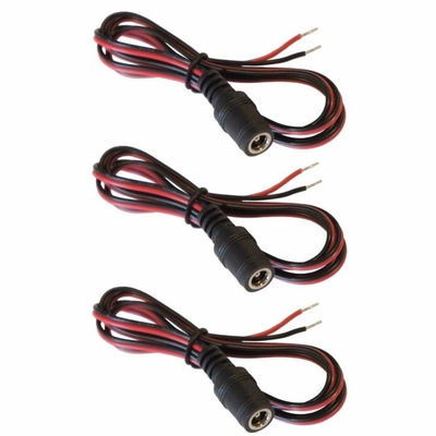 Núcleo de cobre 2.1 mm x 5.5 mm DC Jack feminino para abrir adaptador de fio nu para tensão 12V / 9V
