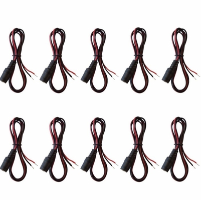Núcleo de cobre 2.1 mm x 5.5 mm DC Jack feminino para abrir adaptador de fio nu para tensão 12V / 9V