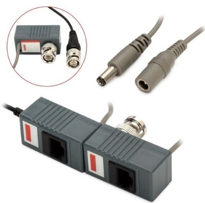 Câmera de vigilância de vídeo Negro BNC para RJ45 CAT5 CAT6 Cable Vídeo passivo Áudio Balun Conector Transceiver