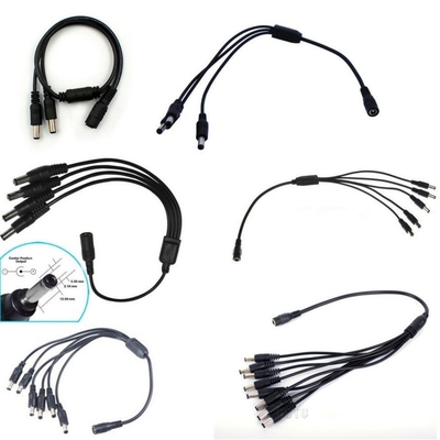 5.5x2.1mm/5.5x2.5mm Conector Cable DC Power Splitter para CCTV de baixa e média tensão