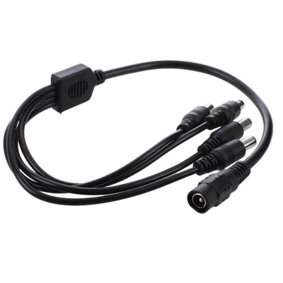 Adaptador de alimentação de 4 vias DC para câmaras de segurança de CCTV