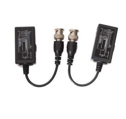 BNC de CCTV preto para RJ45 Video Balun com DC Power Extender Over Ethernet Cat5/6 Cable