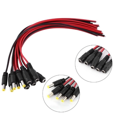 CE Certificado Cabos Machos Plug Wire 5.5*2.1mm 12V DC Power Pigtail para Segurança CCTV