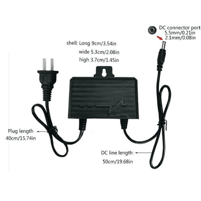 12V 1.5A 2A DC 12V Black Rainproof Power Adapter para câmera de circuito fechado Tensão de entrada 220V
