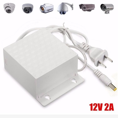 12VDC 2A adaptador de fonte de alimentação de comutação à prova de chuva à prova de água para câmera de vigilância exterior