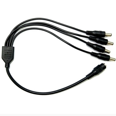 Conductor de cobre de baixa tensão 2.1 * 5.5mm câmera de segurança CCTV cabo divisor de energia com interruptor